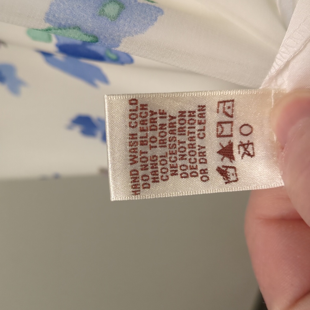 MSSP Max Studio Floral Dress - Elegant White with Blue Accents - Picture 14 of 14